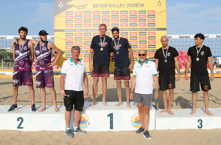 Manuel Alfieri Davide Dal Molin Beach Volley Italian Club Championship Gold on the podium