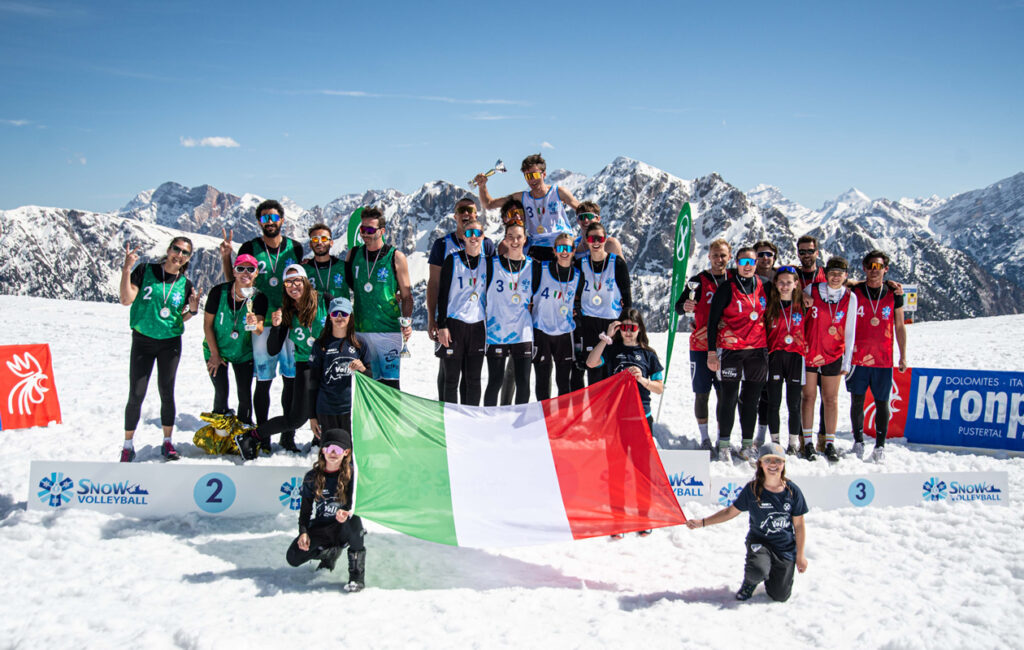 Campionato Italiano Assoluto Snow Volley podio Plan de Corones